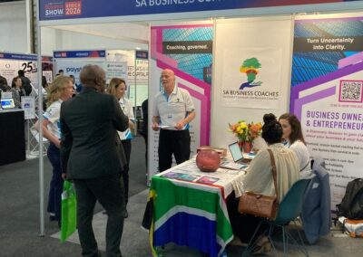 The SA Business Coaches stand seen from the show floor at The Business Show :: Africa 2026